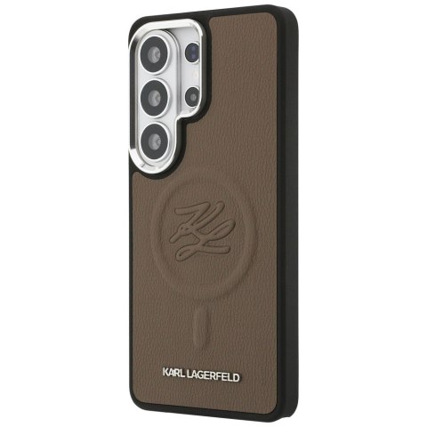 Etui Karl Lagerfeld Embossed Ring Initials MagSafe do Samsung Galaxy S26 Ultra brązowy