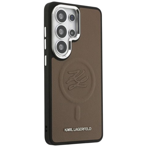 Etui Karl Lagerfeld Embossed Ring Initials MagSafe do Samsung Galaxy S26 Ultra brązowy