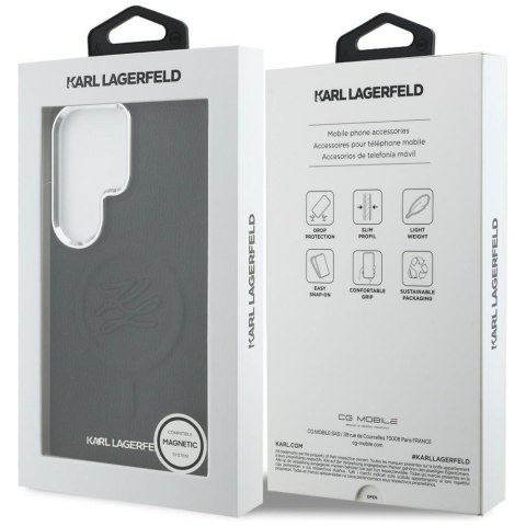 Etui Karl Lagerfeld Embossed Ring Initials MagSafe do Samsung Galaxy S26 Ultra czarny