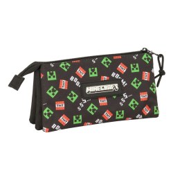 Piórnik Potrójny Minecraft Czarny 22 x 12 x 3 cm