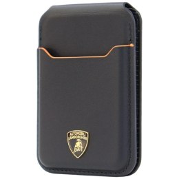 Magnetyczny portfel Lamborghini D1 Genuine Leather MagSafe Stojak na telefon pomarańczowy