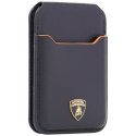 Magnetyczny portfel Lamborghini D1 Genuine Leather MagSafe Stojak na telefon pomarańczowy
