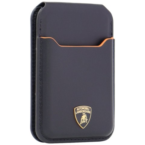 Magnetyczny portfel Lamborghini D1 Genuine Leather MagSafe Stojak na telefon pomarańczowy