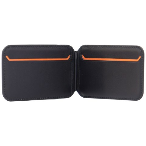 Magnetyczny portfel Lamborghini D1 Genuine Leather MagSafe Stojak na telefon pomarańczowy
