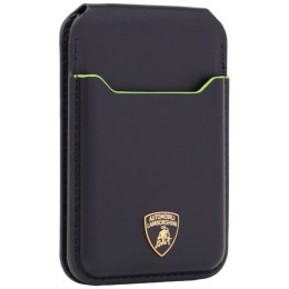 Magnetyczny portfel Lamborghini D1 Genuine Leather MagSafe Stojak na telefon zielony