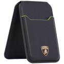 Magnetyczny portfel Lamborghini D1 Genuine Leather MagSafe Stojak na telefon zielony