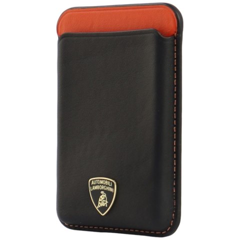Magnetyczny portfel Lamborghini Urus D8 Genuine Leather MagSafe pomarańczowy