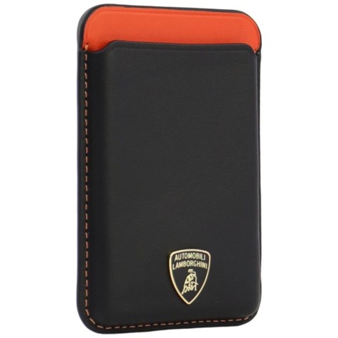 Magnetyczny portfel Lamborghini Urus D8 Genuine Leather MagSafe pomarańczowy