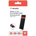 Obudowa na dysk SSD Verbatim M.2 NVMe USB 3.2 Gen 2 z kablem USB A/USB C czarny 32261