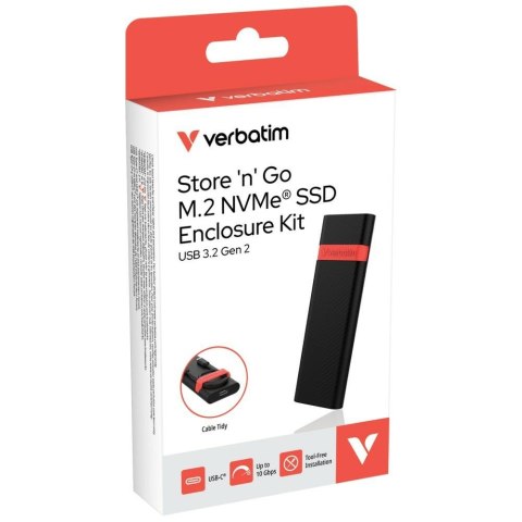 Obudowa na dysk SSD Verbatim M.2 NVMe USB 3.2 Gen 2 z kablem USB A/USB C czarny 32261