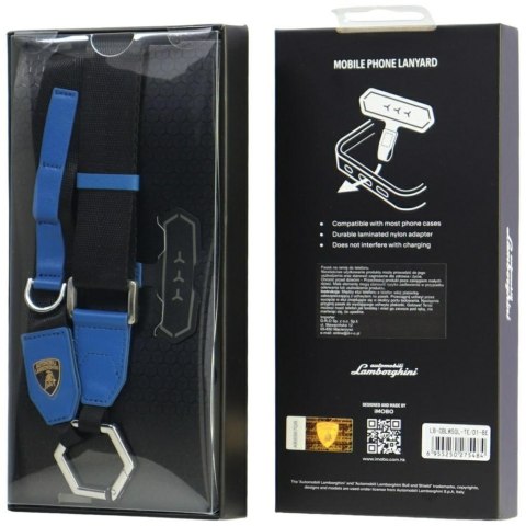 Uniwersalna smycz Lamborghini D1 Crossbody Webbing Strap niebieski