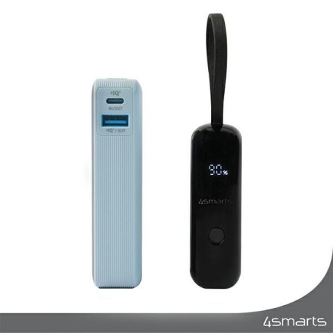 4smarts Powerbank Pocket 10000mAh30W z wbudowanym kablem USB-C 15cm space grey 540699