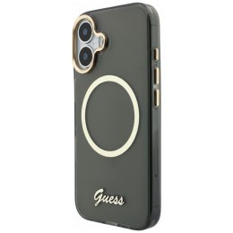 Etui Guess IML Script Metal MagSafe do iPhone 17 czarny