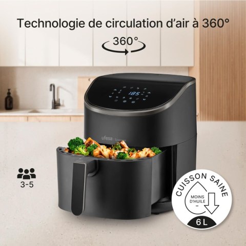 Frytkownica na gorące powietrze UFESA SPARROW Czarny 1700 W 6 L