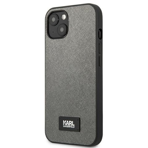 Karl Lagerfeld KLHCP13MSFMP2DG iPhone 13/ 14 / 15 6,1" hardcase srebrny/silver Saffiano Plaque