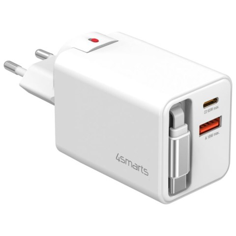 Ładowarka sieciowa 4smarts Flex Jojo 65W GaN 2xUSB-C + USB-A biały