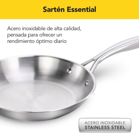 Patelnia Castey E-S20 Szary Stal nierdzewna Ø 20 cm