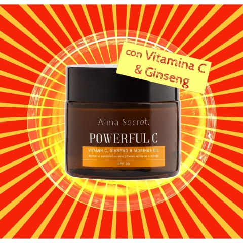 Krem Rozświetlający Alma Secret Powerful C Spf 30 50 ml Przeciwstarzeniowy Pomarańczowy