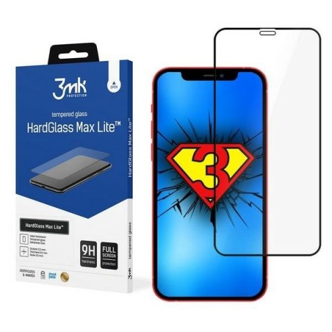 Szkło hartowane 3MK HardGlass Max Lite do Apple iPhone 12 / 12 Pro czarny