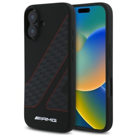 AMG AMHMP16S2SCFR iPhone 16 6,1" czarny/black hardcase Checkered Flag Pattern MagSafe