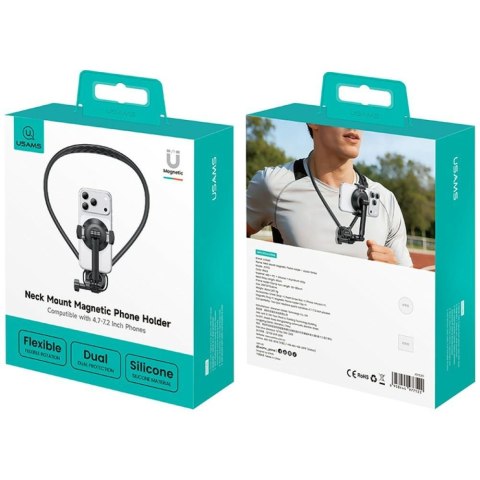 Uchwyt na szyję do telefonu USAMS JoyGo JOY02 Neck Mount z magnetycznym mocowaniem czarny