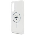 Etui Karl Lagerfeld Button Choupette Head Printed Logo MagSafe do Samsung Galaxy S25 Edge biały