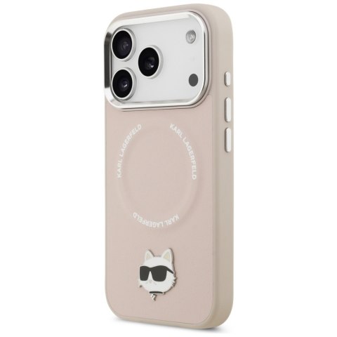 Etui Karl Lagerfeld Choupette Pin MagSafe do iPhone 17 Pro różowy