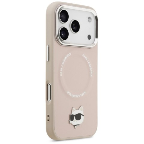 Etui Karl Lagerfeld Choupette Pin MagSafe do iPhone 17 Pro różowy