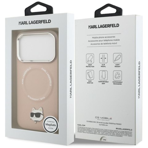 Etui Karl Lagerfeld Choupette Pin MagSafe do iPhone 17 Pro różowy