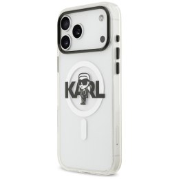 Etui Karl Lagerfeld IML Karl Sketch Logo MagSafe do iPhone 17 Pro Max przezroczysty