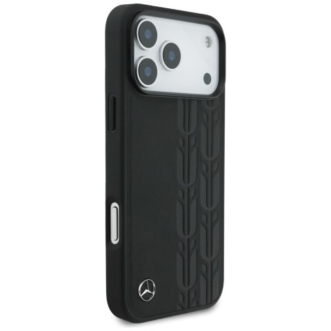 Etui Mercedes Leather Laurel Leaves MagSafe do iPhone 17 Pro Max czarny