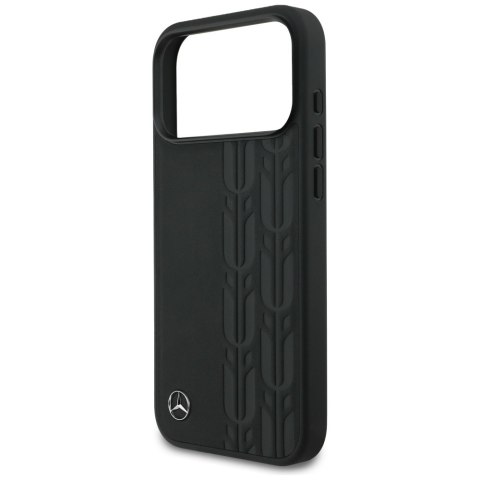 Etui Mercedes Leather Laurel Leaves MagSafe do iPhone 17 Pro Max czarny