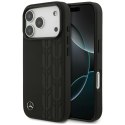 Etui Mercedes Leather Laurel Leaves MagSafe do iPhone 17 Pro czarny