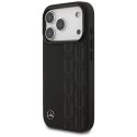 Etui Mercedes Leather Laurel Leaves MagSafe do iPhone 17 Pro czarny