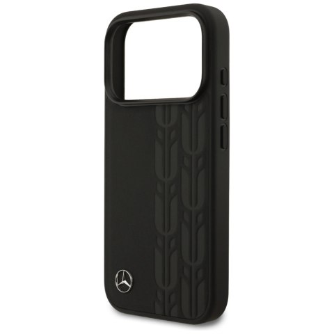 Etui Mercedes Leather Laurel Leaves MagSafe do iPhone 17 Pro czarny