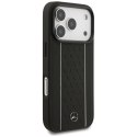 Etui Mercedes Leather Star Pattern Stripes MagSafe do iPhone 17 Pro czarny