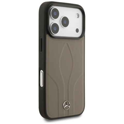 Etui Mercedes Leather The Move MagSafe do iPhone 17 Pro taupe