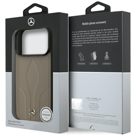 Etui Mercedes Leather The Move MagSafe do iPhone 17 Pro taupe