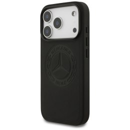 Etui Mercedes Leather Vintage Logo MagSafe do iPhone 17 Pro czarny