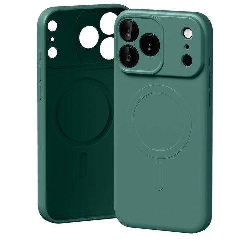 Etui Mercury Semi-Silicone MagSafe do iPhone 17 Pro Max zielony
