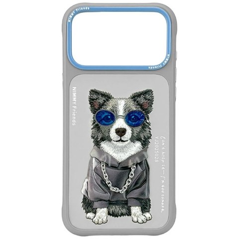 Etui Nimmy Glasses Cool Dog do iPhone 17 Pro Max szary