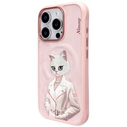 Etui Nimmy Magnetic fashion cute pet MagSafe do iPhone 16 Pro różowy