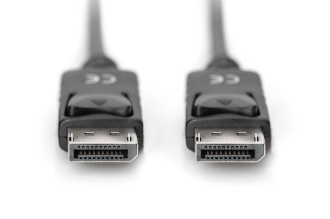 Kabel połączeniowy DisplayPort z zatrzaskami 4K 60Hz UHD Typ DP/DP M/M czarny 2m