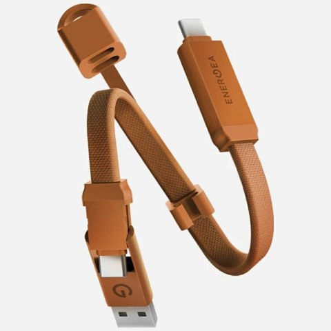 Kabel Energea Sheath Key 2w1 USB-C do USB-C/USB-A 480Mbps 60W 15cm pomarańczowy