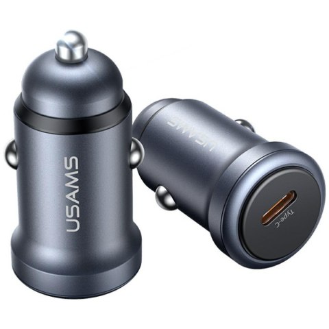 Ładowarka samochodowa USAMS CC321 Aluminium 30W PD USB-C tarnish