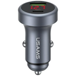 Ładowarka samochodowa USAMS CC327 Aluminium 45W USB-A USB-C tarnish