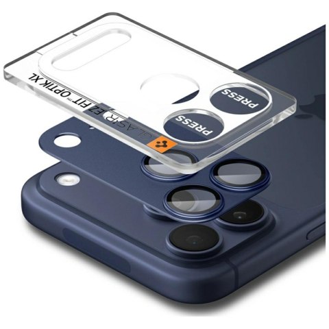 Ochrona na obiektyw aparatu Spigen Glas.Tr Camera EZ FIT Optik Pro XL do Apple iPhone 17 Pro Max niebieski