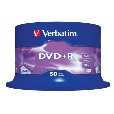 Płyta DVD+R Verbatim 4.7GB 16X 50szt srebrny 43550