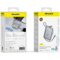 Powerbank Awei C03 20000mAh 45W USB-A/USB-C + kable Lightning/USB-C srebrny