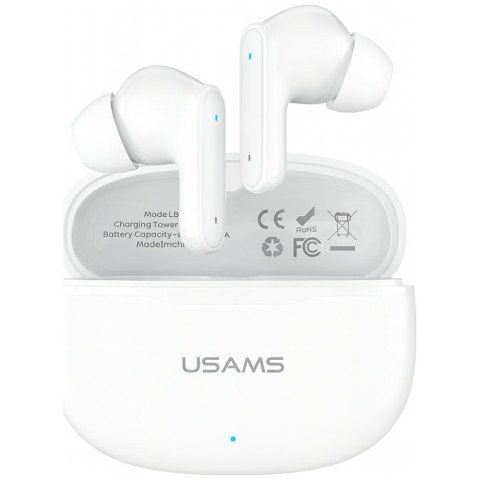 Słuchawki TWS USAMS E05 Bluetooth 6.0 bezprzewodowe biały